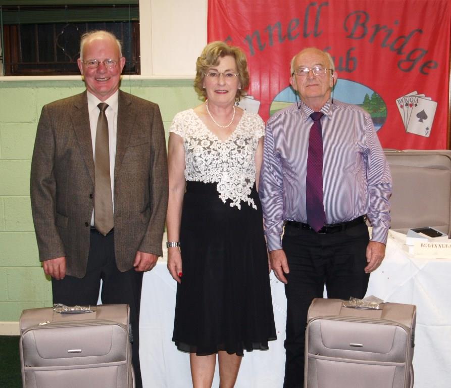 Pat Brennan & Peter Flynn winners of 2nd gross prize with President Maura McAuliffe