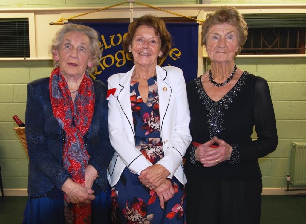 Christmas hampers winners, Anita Browne & Mary Keogh with Eileen Leavy President (centre)