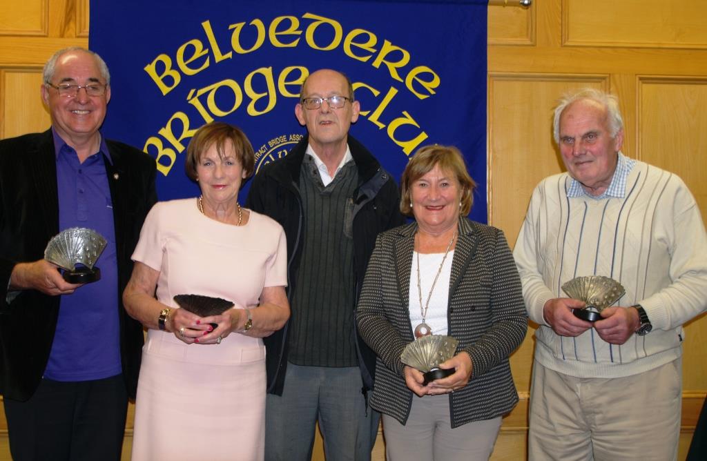 Lough Owel Trophy Matty Blake, Dervilla McGirr, Angela Dockery, Pat Seery winners with Martin Hynes (centre) sponsor.