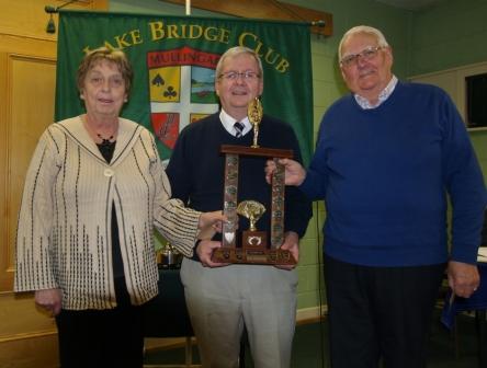 Maura Hogan & Jim Hearn winners of the Ennell Trophy with Jerry O'Gorman Lake Club Presid