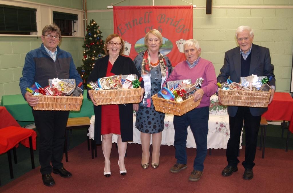 1st Prize winners: Bryan Jenkins and Geraldine Smith, Matt Gaffney and Pat Curran with President Chris Gallagher