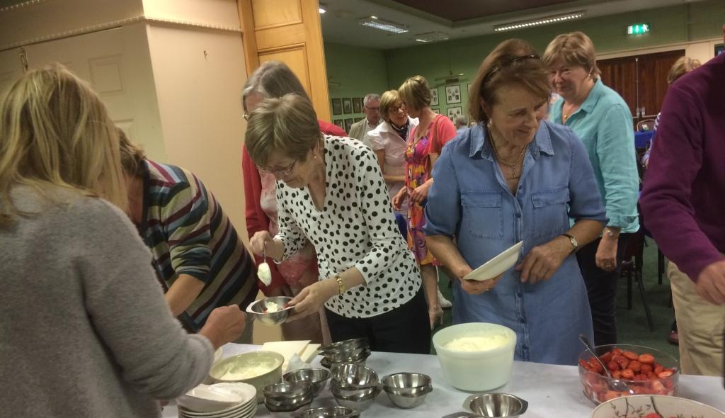 The players select fill their dishes