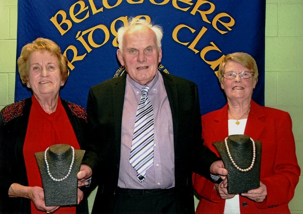 Belvedere Club President, Pat Seery with winners Ann Luby and Ann Grace