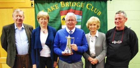 Winners of the Founder Members Team competition - Roger Conway , Kathleen Daly , Kathleen O'Hara and John Butler with Lake Club President, Gerry O'Gorman.